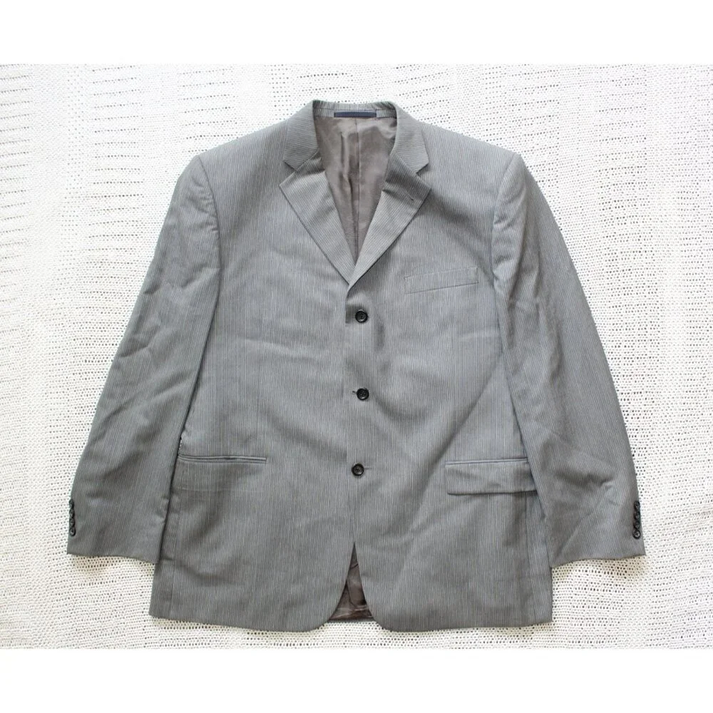 Burberry London 100% wool Men's Sport Jacket Size 46R Grey Blazer USA Union Made